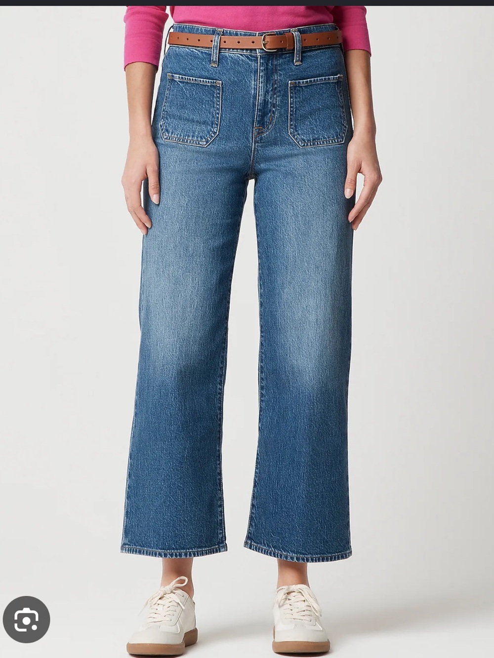 NWT J. Crew Wide-leg cropped patch-pocket jean in all-day stretch - Picture 2 of 12